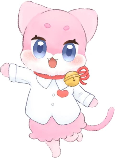 ピンクの猫のキャラクター「すんねこ」